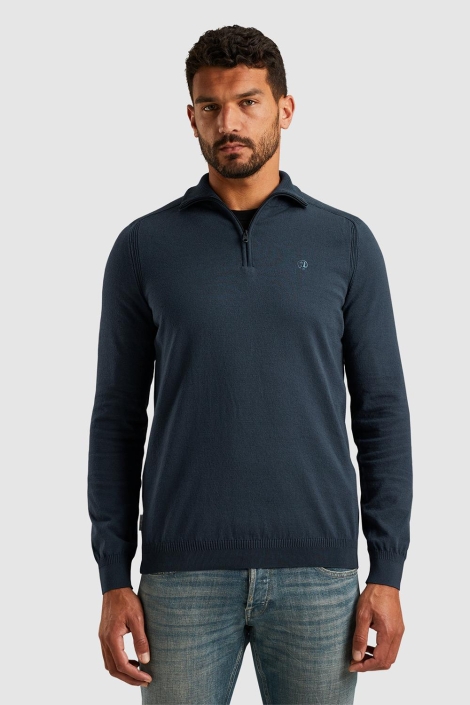 Cast Iron half zip collar essential cotton s
